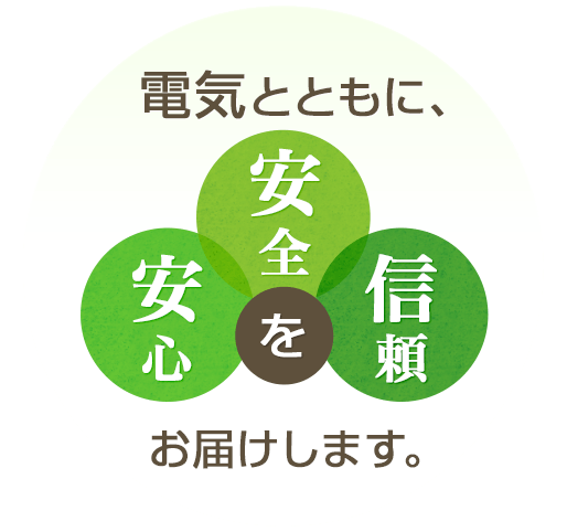 電気とともに、安心・安全・信頼をお届けします。